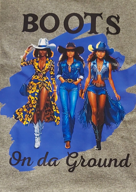 Customized XL short sleeve T-Shirt "Boots on da Ground"
